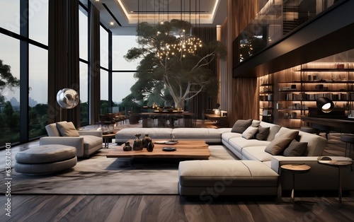 Interior Design of Modern Luxury Apartment. Generative AI