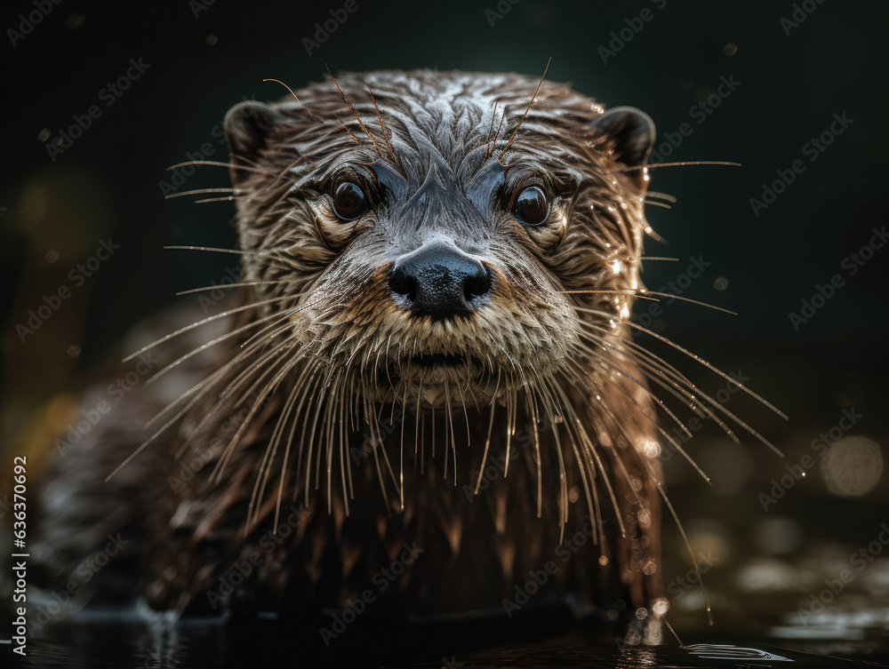 Otter portrait created with Generative AI technology Otter portrait created with Generative AI technology