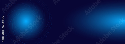 Abstract glowing circle lines dark blue background.