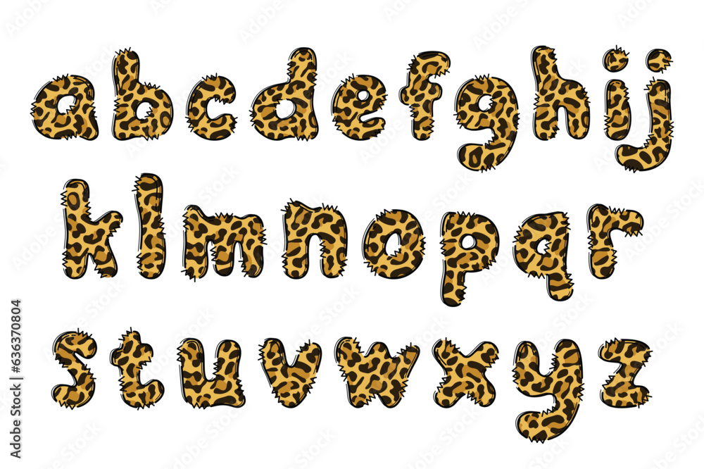Naklejka premium Handcrafted Animals letters color creative art typographic design