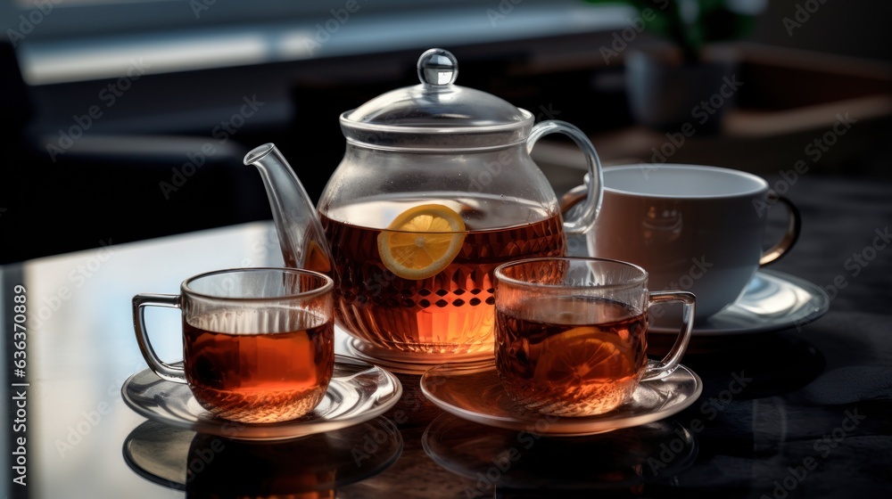 cup of tea and teapot, Generative AI cup of tea and teapot, Generative AI