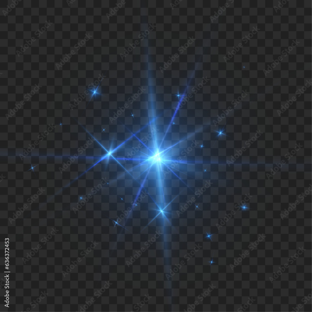 Abstract blue flash of light and laser beams with glitter. Isolated on transparent background. Vector for art and web design. Abstract blue flash of light and laser beams with glitter. Isolated on transparent background. Vector for art and web design.