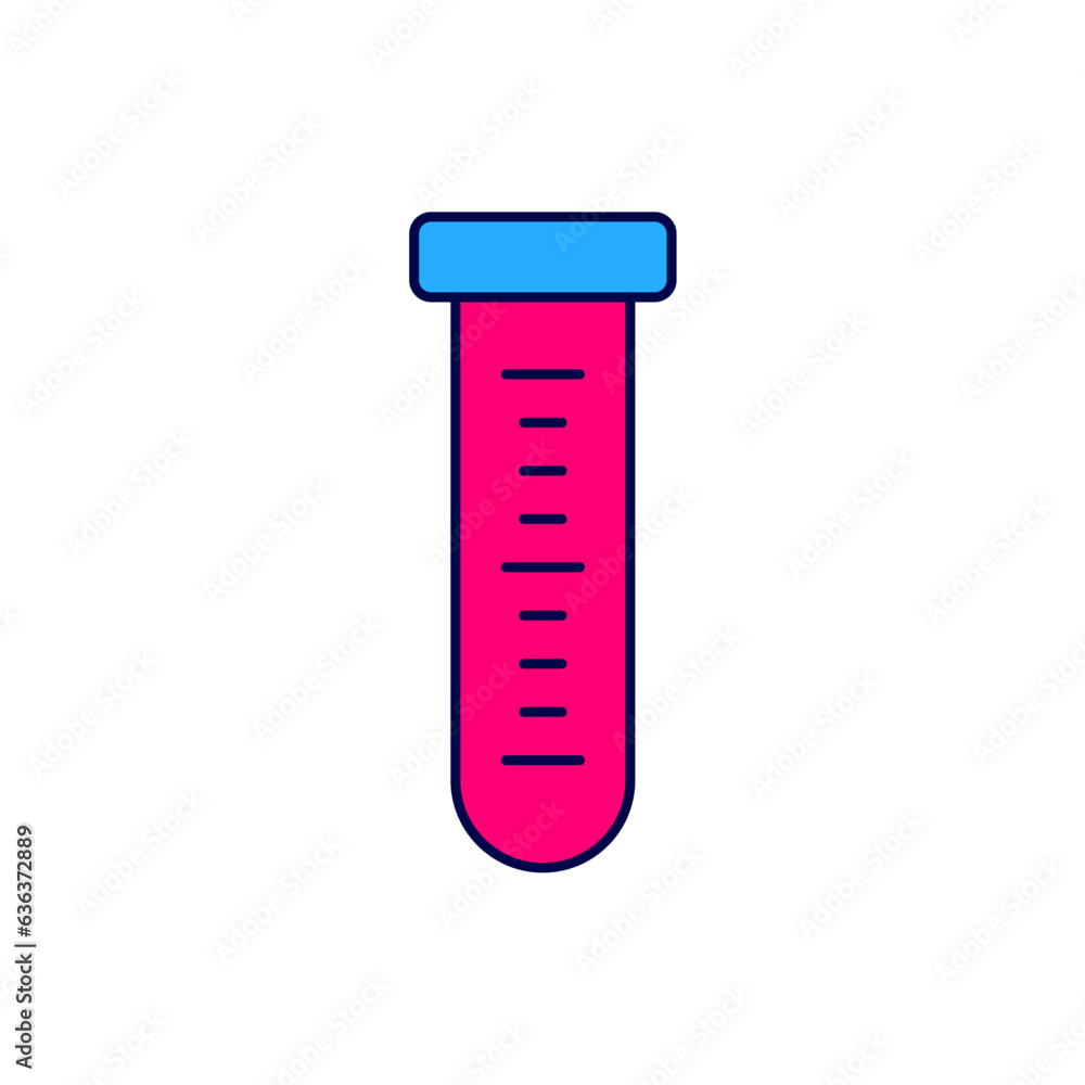 Filled outline Test tube and flask chemical laboratory test icon isolated on white background. Laboratory glassware sign. Vector Filled outline Test tube and flask chemical laboratory test icon isolated on white background. Laboratory glassware sign. Vector