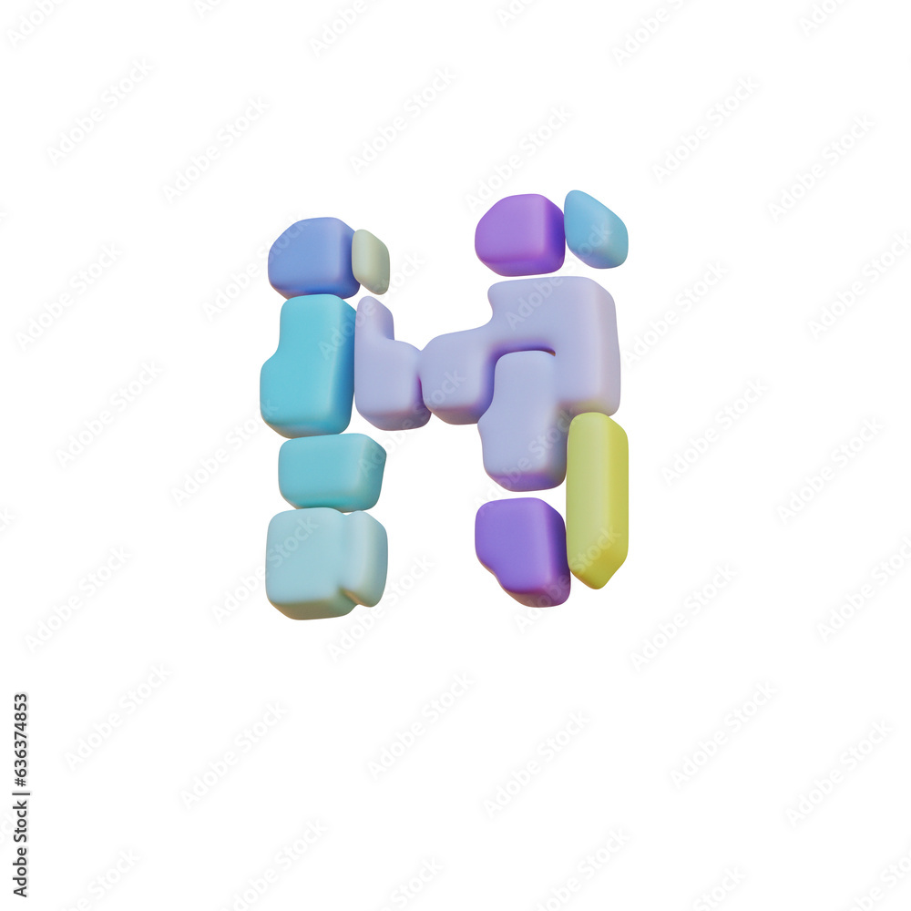 Geometric Drops 3D Alphabet or Lettering Geometric Drops 3D Alphabet or Lettering