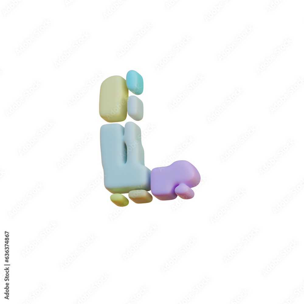 Geometric Drops 3D Alphabet or Lettering Geometric Drops 3D Alphabet or Lettering