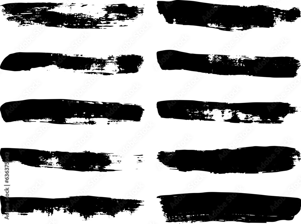 Vector brush strokes. Grunge paint roller. Distressed banner . Black stripes isolated, paintbrush collection.
Vector brush strokes. Grunge paint roller. Distressed banner . Black stripes isolated, paintbrush collection.