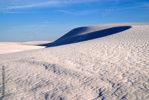 white sand dunes at late afternoon in White Sands National Park