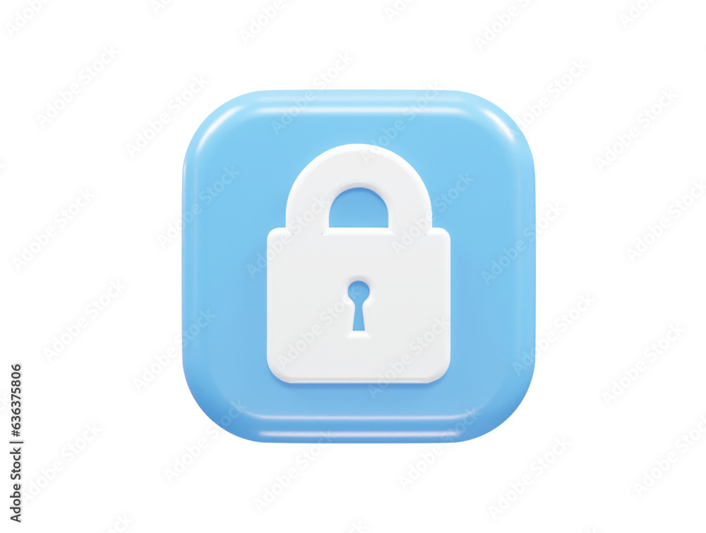 Security icon lock 3d vector rendering transparent element Security icon lock 3d vector rendering transparent element