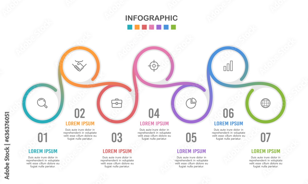 Workflow Infographic 7 steps to success. Vector illustration. Workflow Infographic 7 steps to success. Vector illustration.