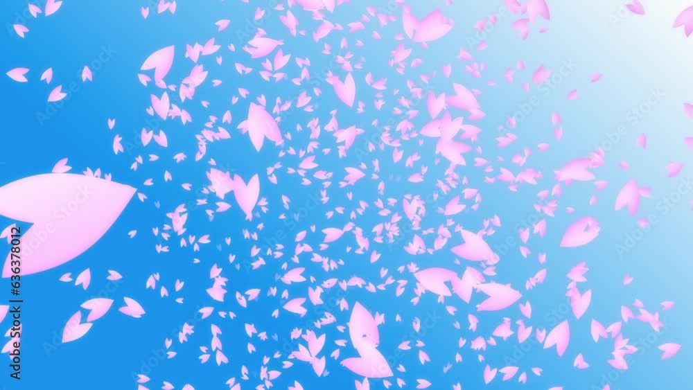 Pink cherry petals falling from the blue sky. Spring time in Japan. Pink cherry petals falling from the blue sky. Spring time in Japan.