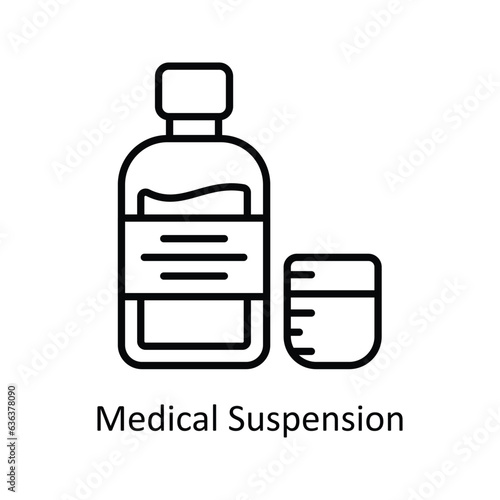 Medical Suspension Outline Icon Design illustration. Pharmacy Symbol on White background EPS 10 File