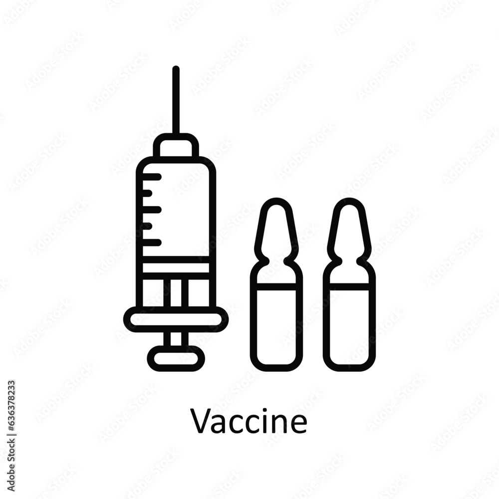 Vaccine Outline Icon Design illustration. Pharmacy Symbol on White background EPS 10 File Vaccine Outline Icon Design illustration. Pharmacy Symbol on White background EPS 10 File