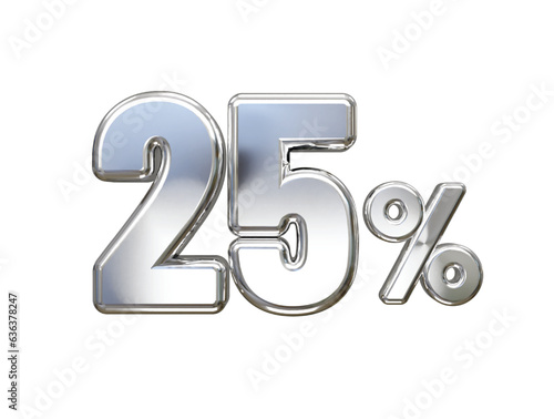 25 percent off vector text effect 3d rendering gold