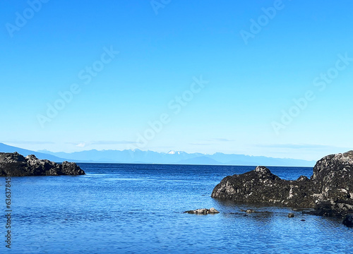 Beautiful Pacific ocean shore in Victoria BC. Amazing nature views