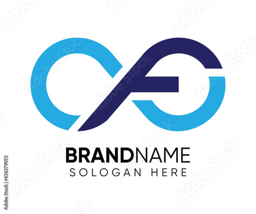 C F logo design vector template