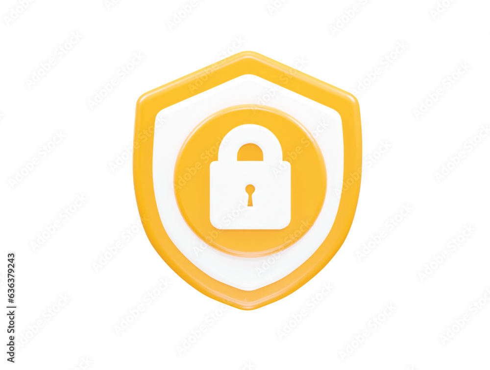 Security icon lock 3d vector rendering transparent element Security icon lock 3d vector rendering transparent element