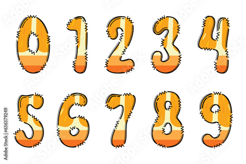 Handcrafted Orange Fruit number color creative art typographic design