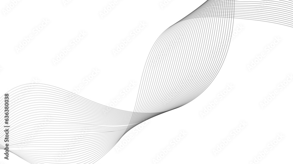 Abstract black and white wave lines on transparent background. Technology, data science, geometric border pattern. Isolated on white background. Vector illustration Abstract black and white wave lines on transparent background. Technology, data science, geometric border pattern. Isolated on white background. Vector illustration