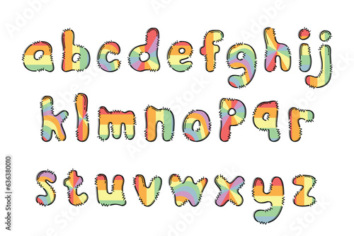 Handcrafted Pastel Rainbow letters color creative art typographic design