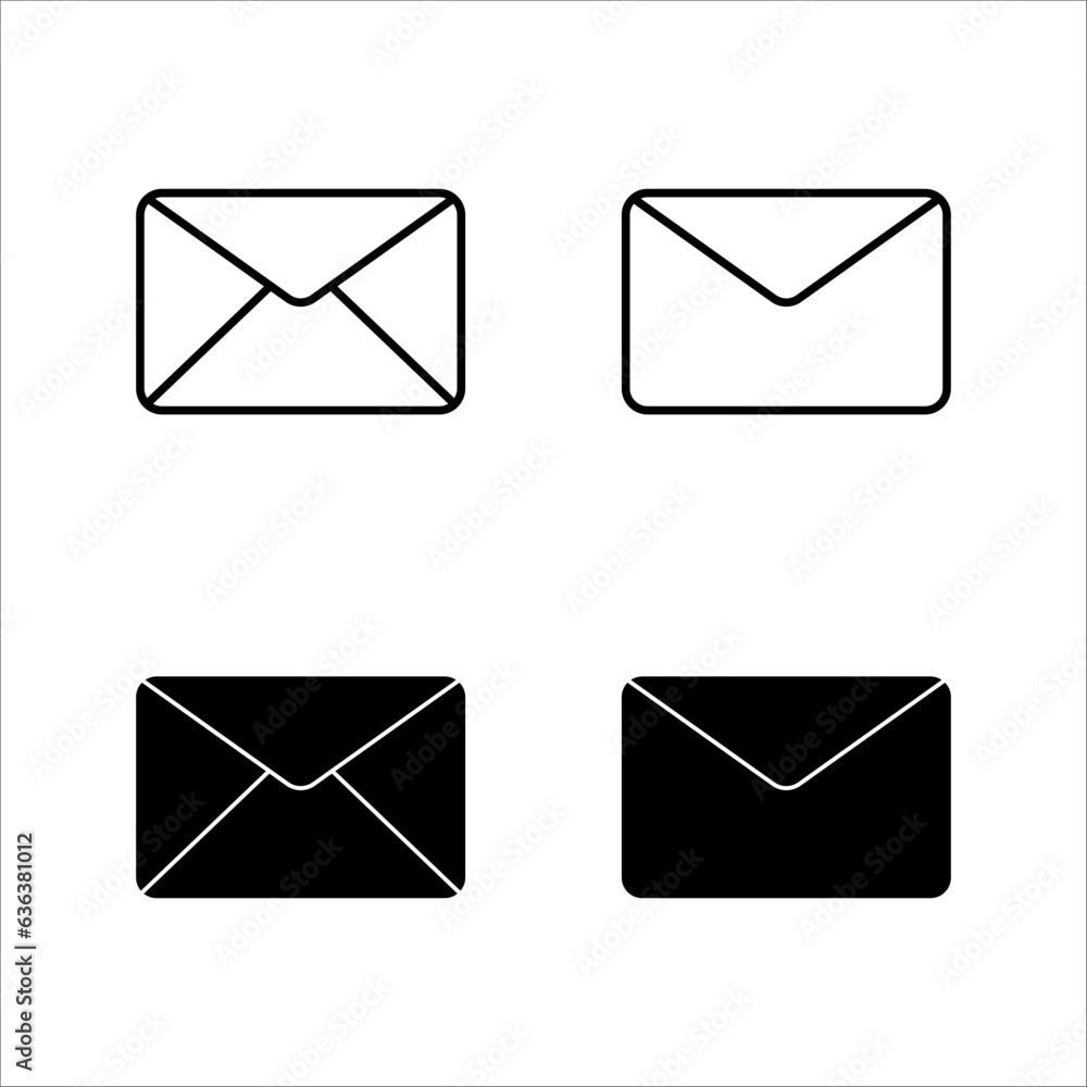 Outline of email icon set on a white background. Open the pictogram envelope. Line letter symbol for website design, mobile app, ui. Vector illustration. eps10 Outline of email icon set on a white background. Open the pictogram envelope. Line letter symbol for website design, mobile app, ui. Vector illustration. eps10