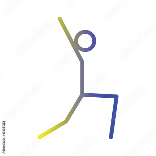 Athlete Yoga Stretching Gradient Line Icon