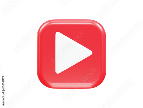 Video player icon vector 3d rendering