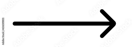 Black arrow pointing right. Arrow shape element. Vector
