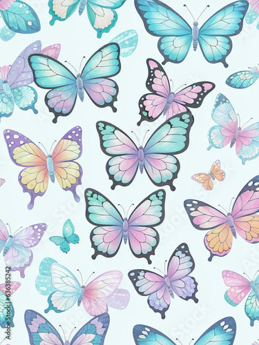 seamless background with butterflies