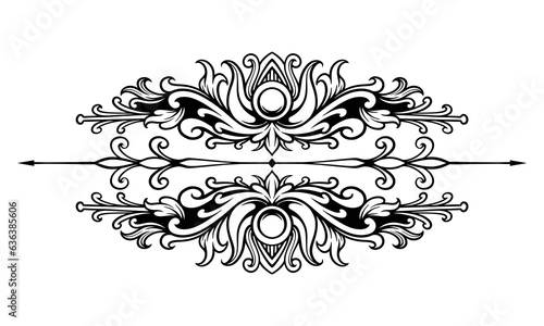 Ornament floral design element for frame, border, and wedding with vintage style