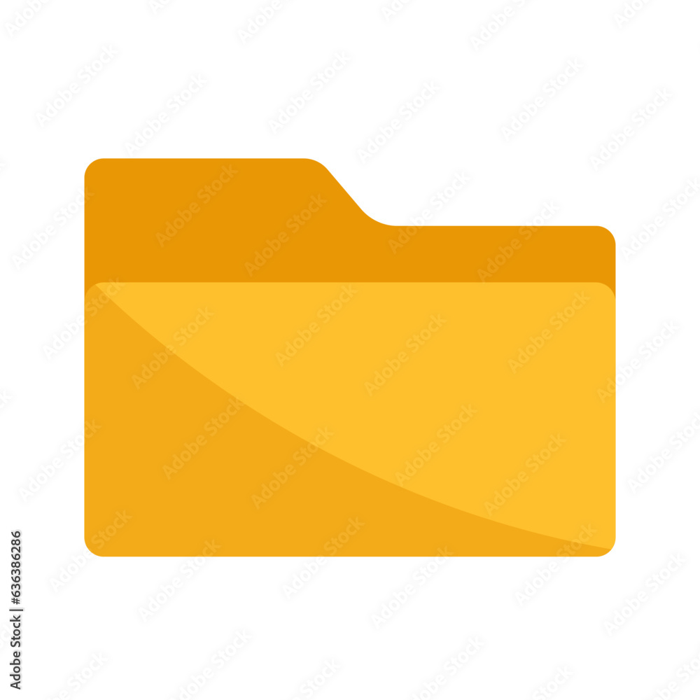 Folder with documents. Yellow folder. Open folder icon. Isolated on white background. Folder with documents. Yellow folder. Open folder icon. Isolated on white background.