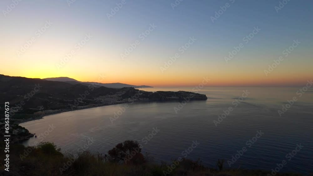Sunrise over Mediterranean sea from Cerro Gordo. La Herradura, Andulasia, Southern Spain Sunrise over Mediterranean sea from Cerro Gordo. La Herradura, Andulasia, Southern Spain