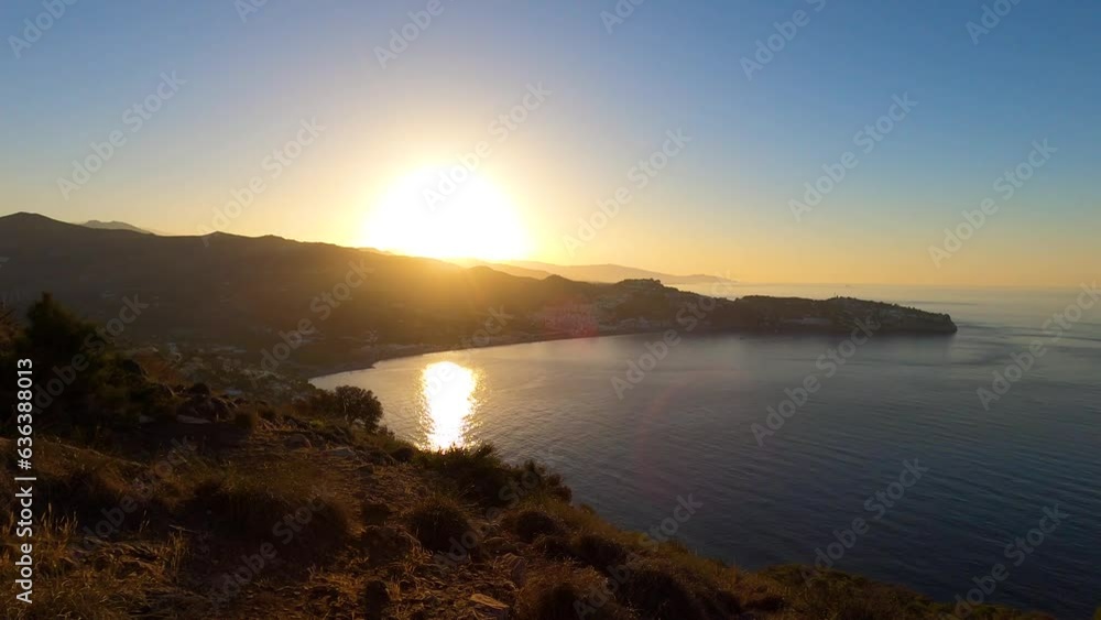 Sunrise over Mediterranean sea from Cerro Gordo. La Herradura, Andulasia, Southern Spain Sunrise over Mediterranean sea from Cerro Gordo. La Herradura, Andulasia, Southern Spain
