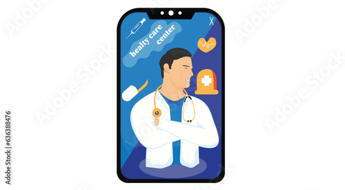 Flat vektor medical healty care center template poster