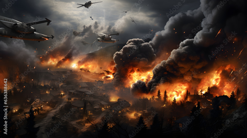 Naklejka premium fire in the forest