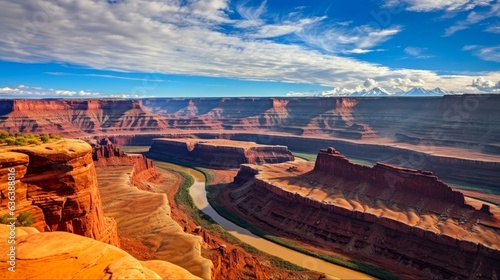 Panoramic View of Canyonlands National Park: Stunning American Canyon Overlook in Utah (ar 16:9): Generative AI