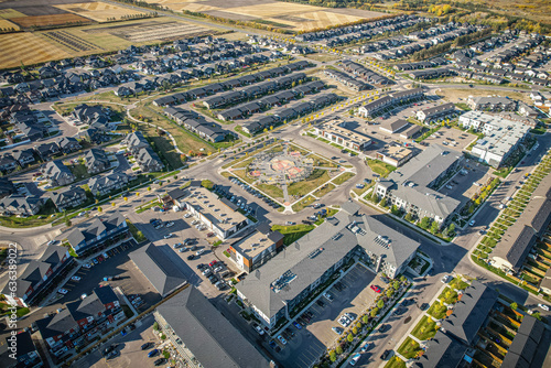Sweeping Aerial View of Evergreen  Saskatoon  Saskatchewan