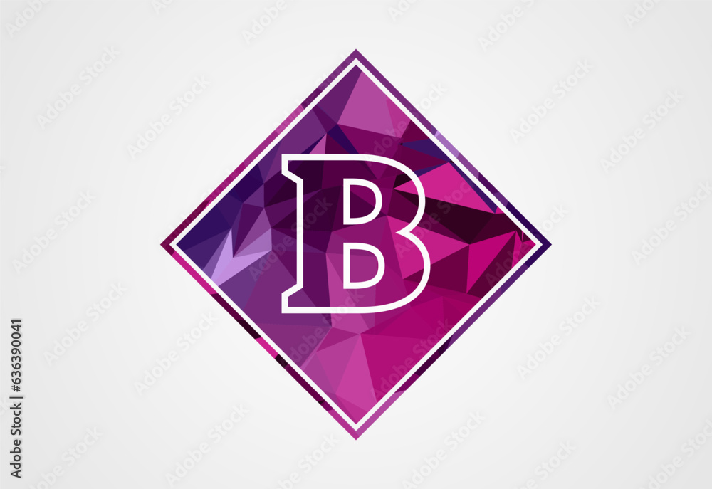 Low poly in a circle with monogram letter. Free Vector Low poly in a circle with monogram letter. Free Vector