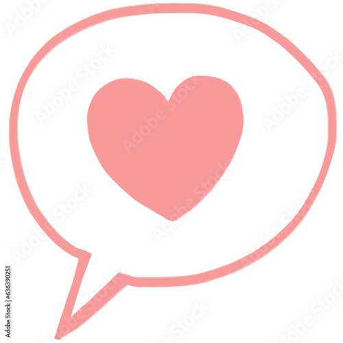 Sweet heart with speech bubble transparent background photo