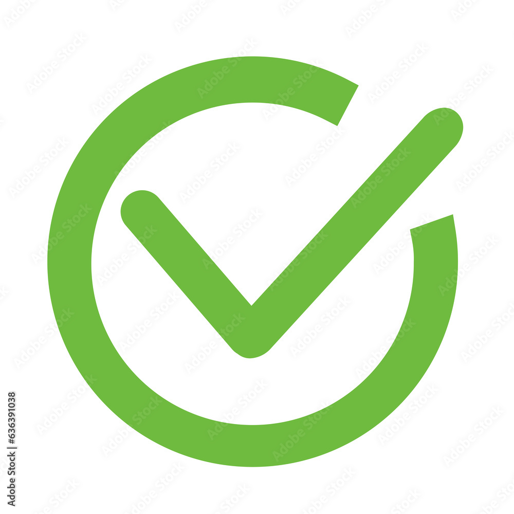 Green check mark symbol icon Green check mark symbol icon