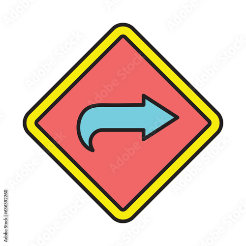 Free Download Curved Right Icon Design Use - GFXLoad