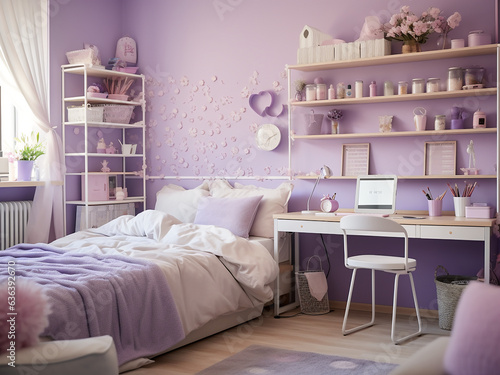 Provence bedroom interior boasting a bright  timeless charm. AI Generated.