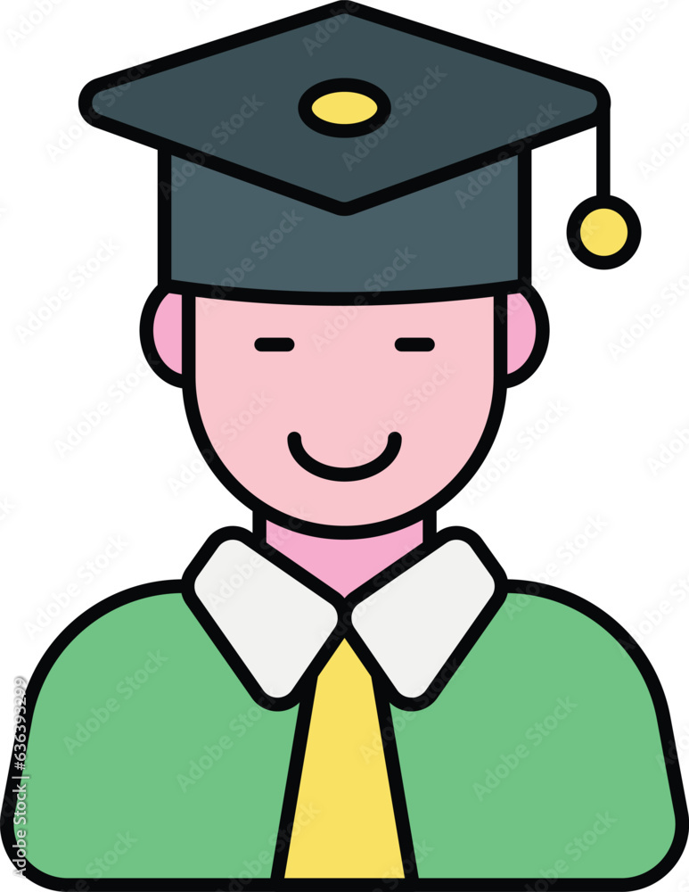 Graduating Student Color outline icon design style