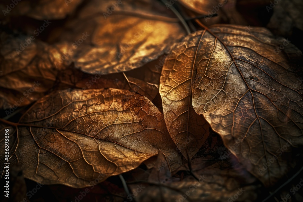 Intertwined leaves, shiny drops - natural textures., generative IA Intertwined leaves, shiny drops - natural textures., generative IA