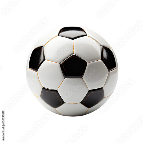 soccer ball isolated on transparent background  ball with hexagonal surface cut out  generative ai
