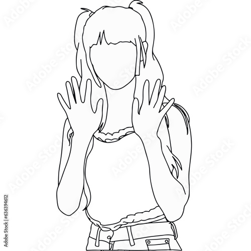 idol fashion in real life line art image vector eps.10