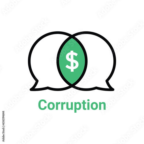 thin line simple corruption logo. linear flat style trend modern secret treaty logotype graphic art design isolated on white. concept of discussion of bribery by criminals or anticorruption message