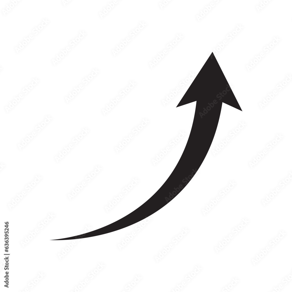 Growing arrow icon vector. Business growth profit symbol isolated on white background Growing arrow icon vector. Business growth profit symbol isolated on white background