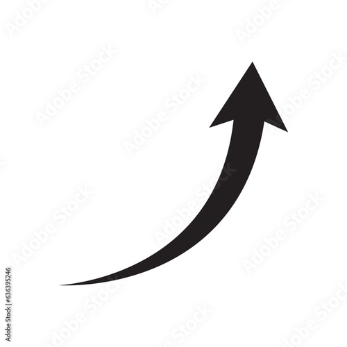 Growing arrow icon vector. Business growth profit symbol isolated on white background