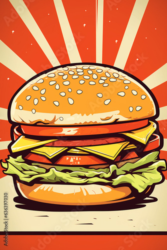 Hamburger Illustration  Food Lover