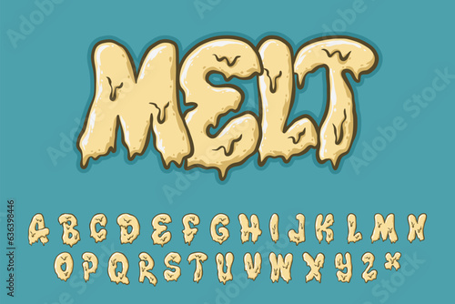 Alphabet Melt Graffiti Cartoon vector